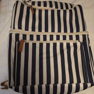 Striped Navy and White Ice Backpack
